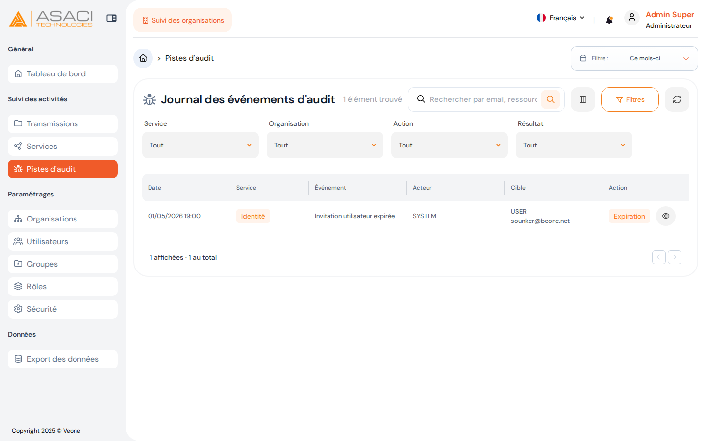 Audit d'une organisation
