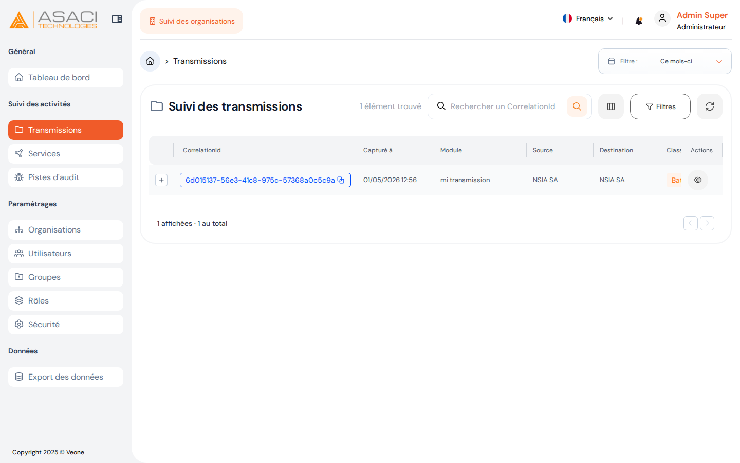 Suivi des transmissions